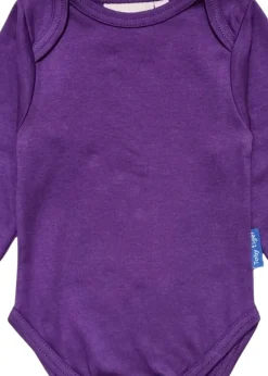 Toby Tiger Organic Purple Basic Long-Sleeved Baby Body (Newborn - 12 months)