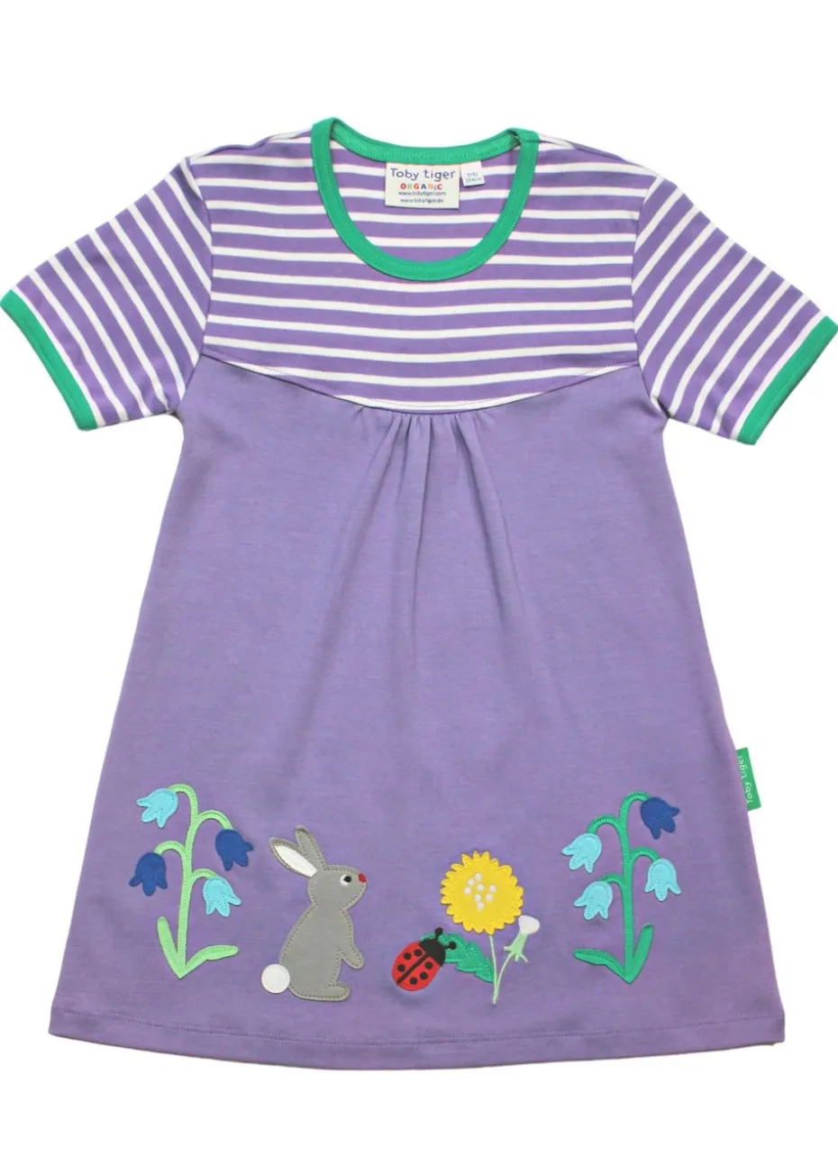Toby Tiger Organic Purple Spring Applique Dress (6 months - 6 years)