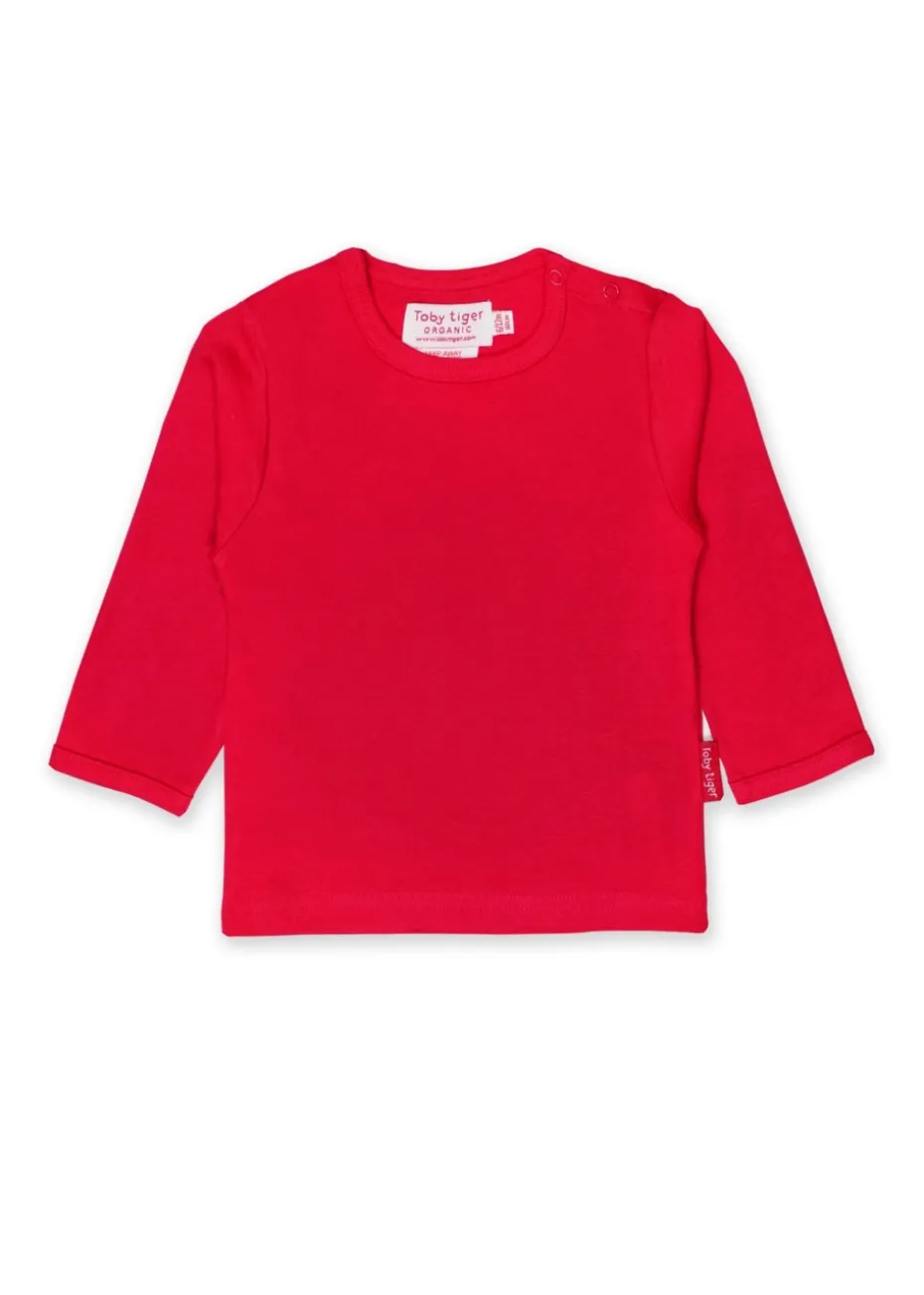 Toby Tiger Organic Red Basic Long-Sleeved T-Shirt (6 months - 8 years)