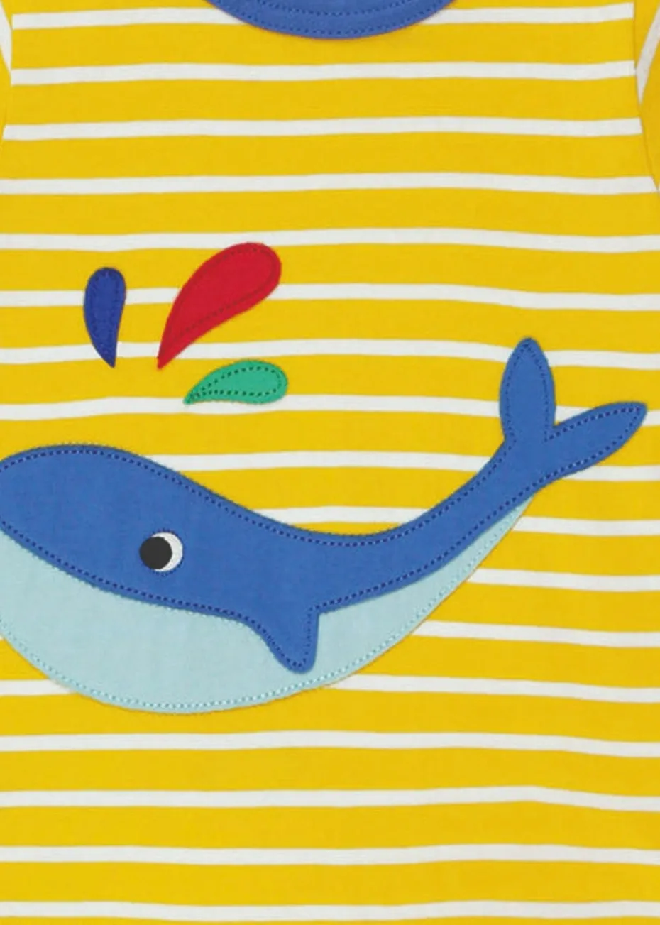 Toby Tiger Organic Yellow Whale Applique T-Shirt (3 months - 8 years)