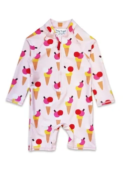 Toby Tiger Pink Ice Cream Print Baby Swimsuit (3 Â months - 24 months)
