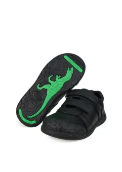 ToeZone Black Boys Rebel Dinosaur School Shoe (Younger 8- Older 2)