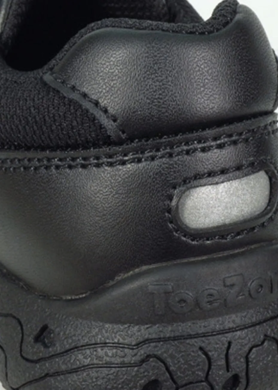 ToeZone Black Boys Rebel Dinosaur School Shoe (Younger 8- Older 2)