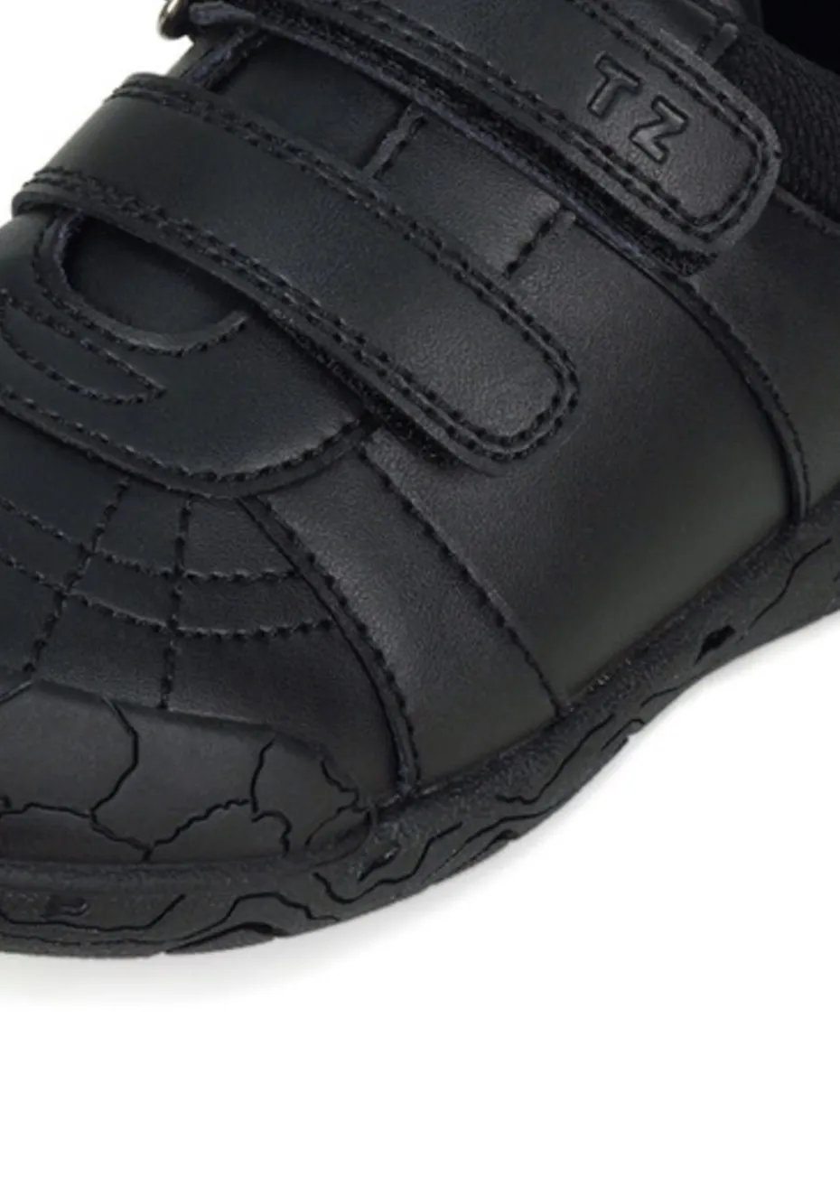 ToeZone Black Boys Rebel Dinosaur School Shoe (Younger 8- Older 2)