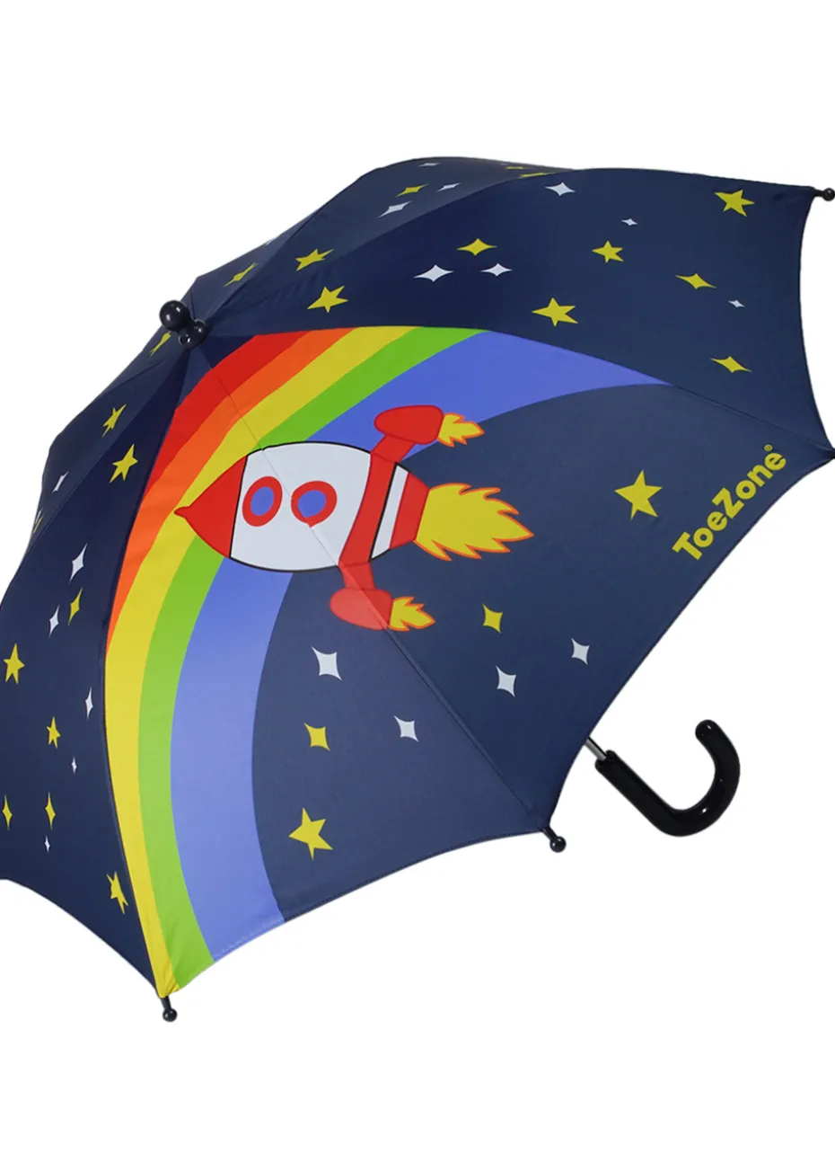 ToeZone Blue Rocket Space Themed Umbrella