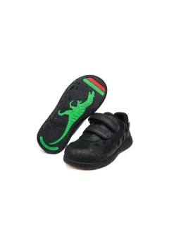 ToeZone Boys Black Jay Ortholite Dinosaur Rip Tape Shoe (Younger 8- Older 3)