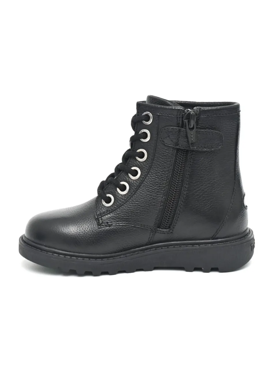 ToeZone Boys Black Storm Leather Ankle Boot (Younger 8 - Older 3)