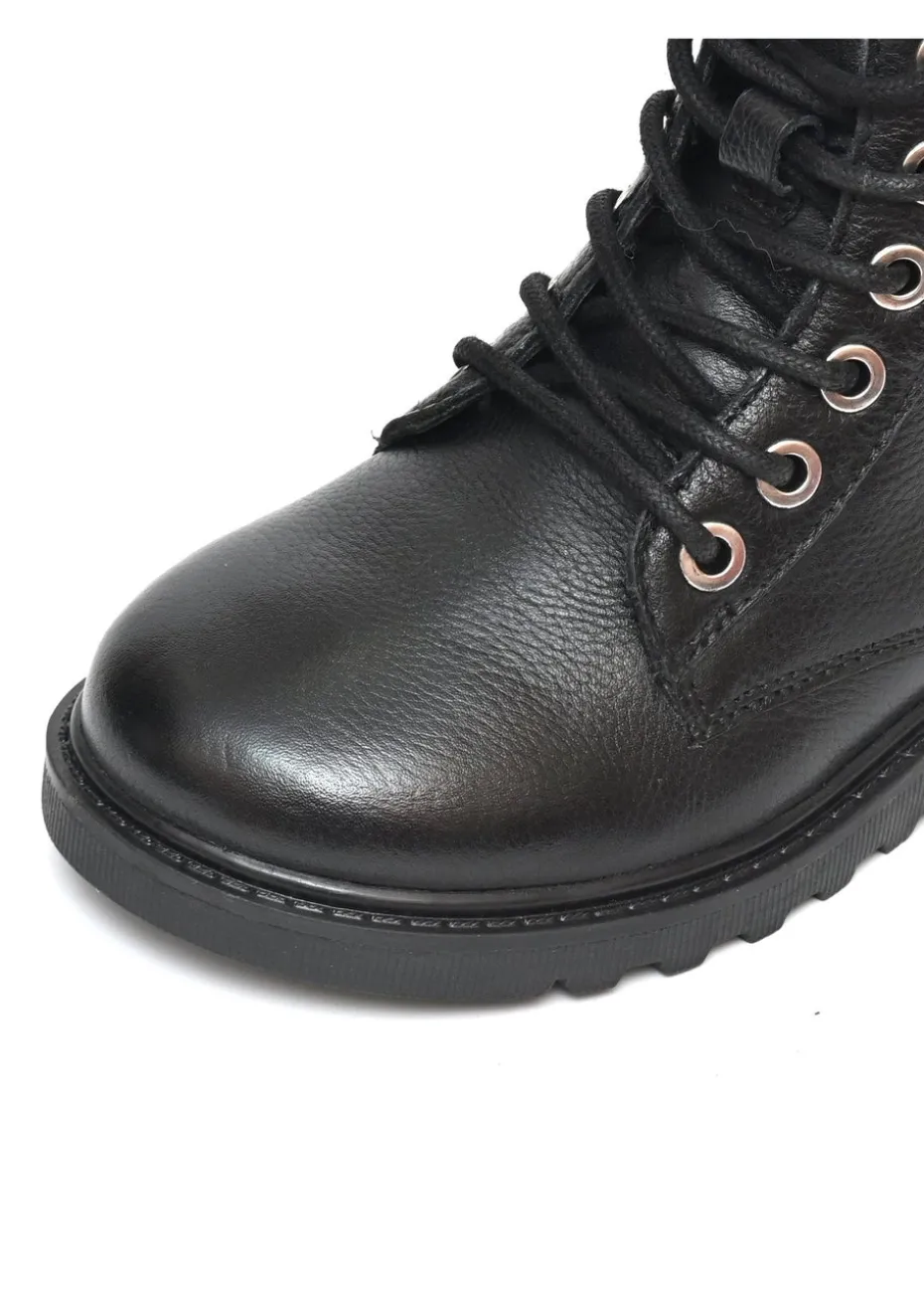 ToeZone Boys Black Storm Leather Ankle Boot (Younger 8 - Older 3)