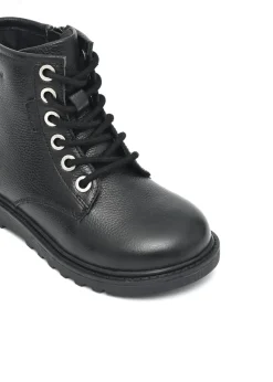 ToeZone Boys Black Storm Leather Ankle Boot (Younger 8 - Older 3)