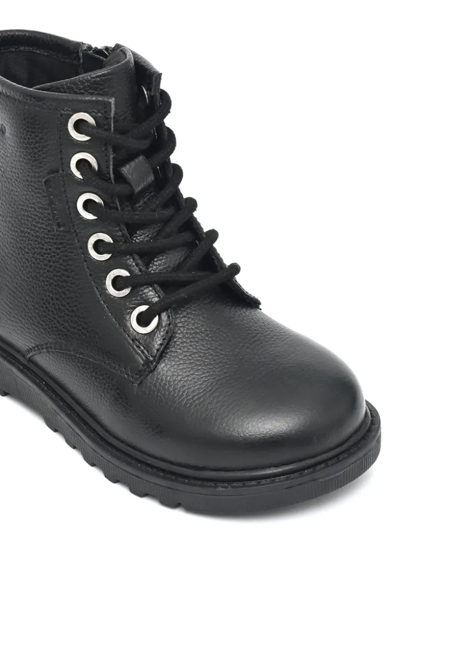 ToeZone Boys Black Storm Leather Ankle Boot (Younger 8 - Older 3)