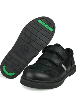 ToeZone Boys Black Theo Coated Leather Smart School Shoe (Younger 8 - Older 3)