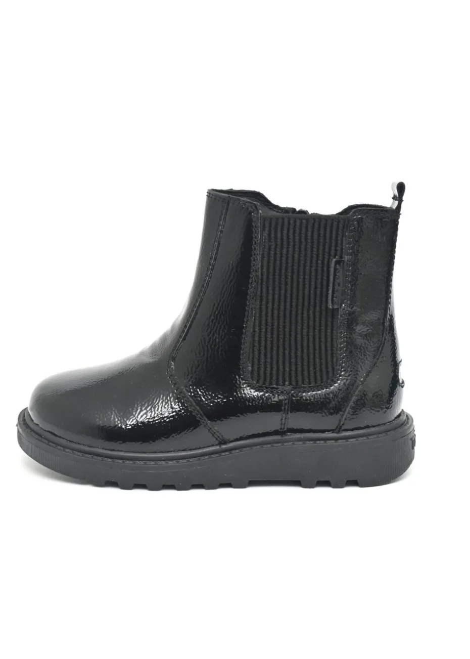ToeZone Girls Black Amara Patent Leather Ankle Boot (Younger 8 - Older 3)