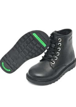 ToeZone Girls Black Angel Leather Ankle Boot (Younger 8 - Older 3)