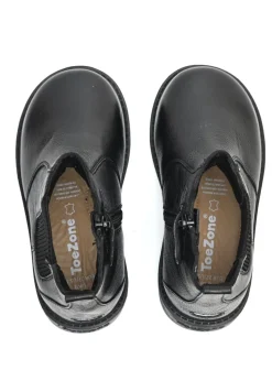 ToeZone Girls Black Lily Leather Ankle Boot (Younger 8 - Older 3)