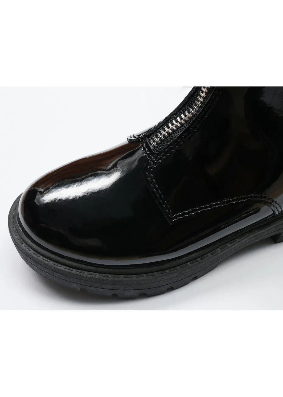 ToeZone Girls Black Lydia Zip Boot (Younger 8 - Older 2)