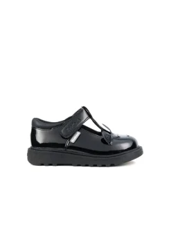 ToeZone Girls Black Millie Patent Unicorn Themed (Younger 8-Older 3)