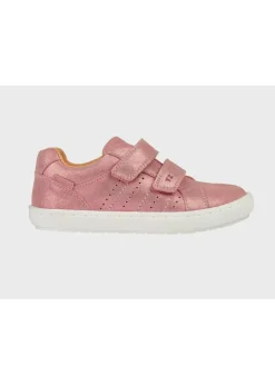 ToeZone Girls Pink Brooke Suede Rip Tape Trainers