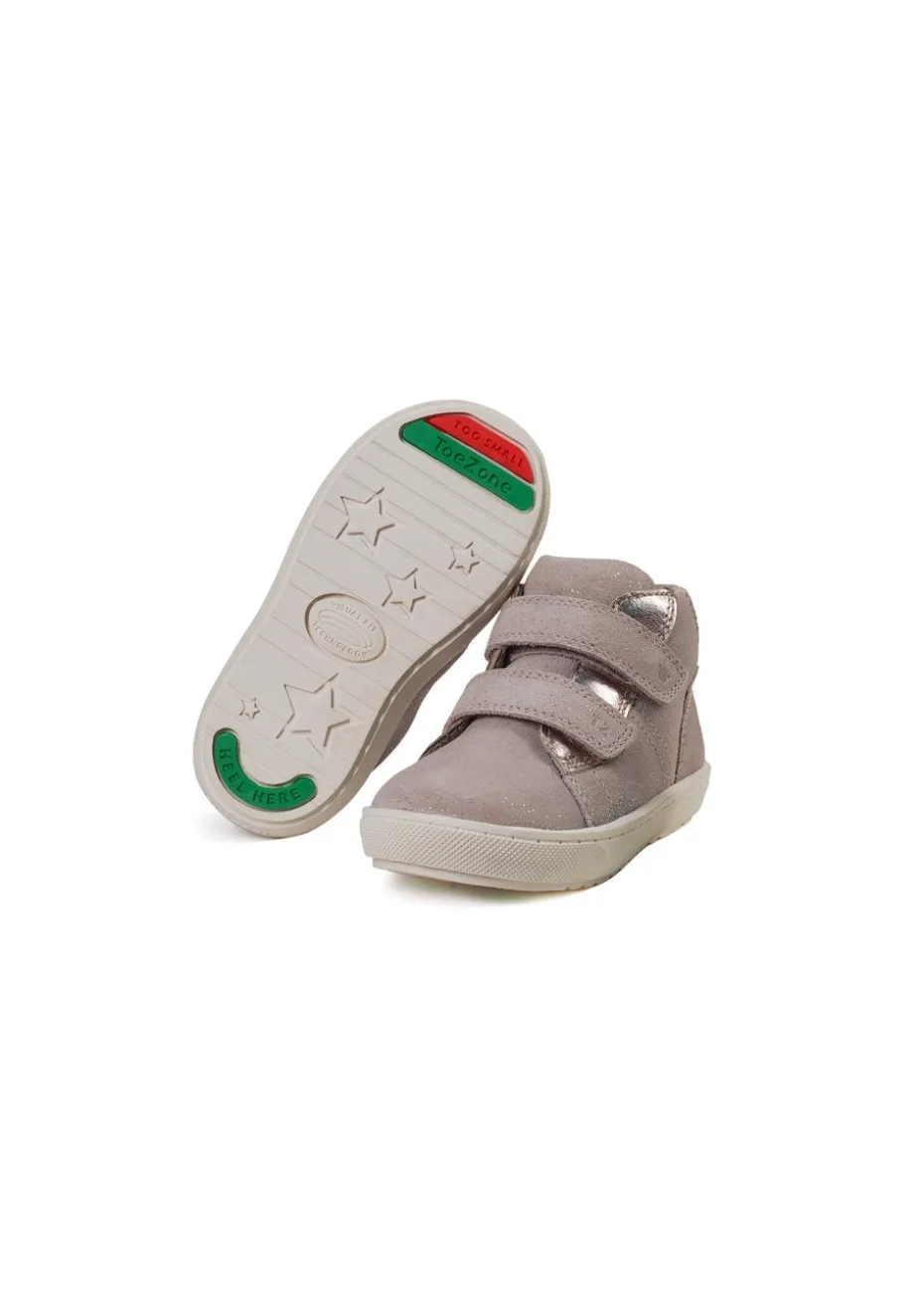 ToeZone Girls Pink Layla Shimmer Rip Tape Boot (Younger 4 - Younger 10)