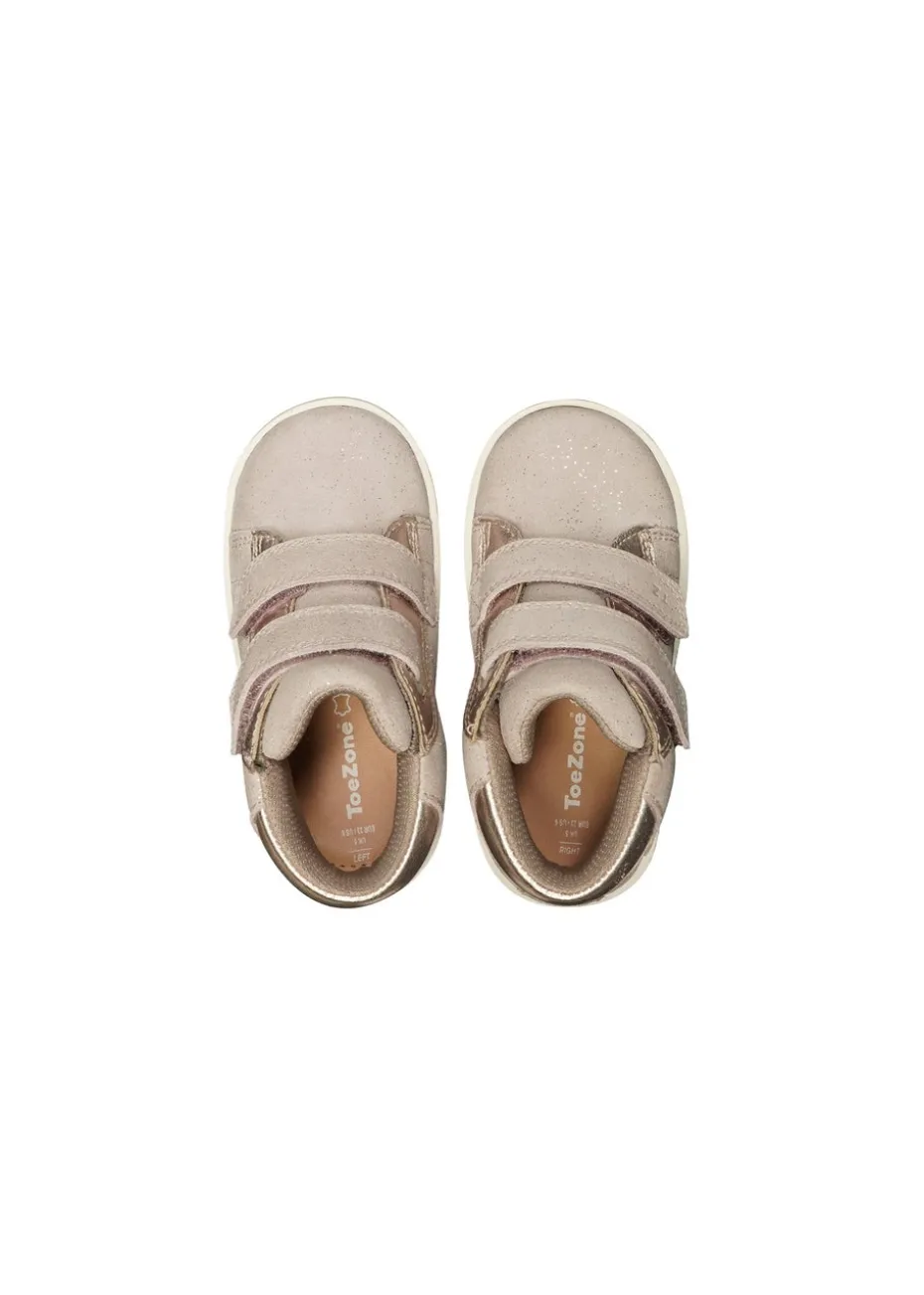 ToeZone Girls Pink Layla Shimmer Rip Tape Boot (Younger 4 - Younger 10)