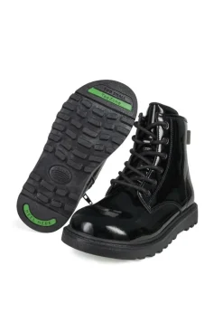 ToeZone Holly Black Patent Leather Unicorn Boot (Younger 8 - Older 2)