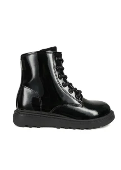 ToeZone Holly Black Patent Leather Unicorn Boot (Younger 8 - Older 2)