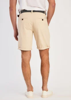 Tokyo Laundry Beige Cotton Belted Chino Shorts