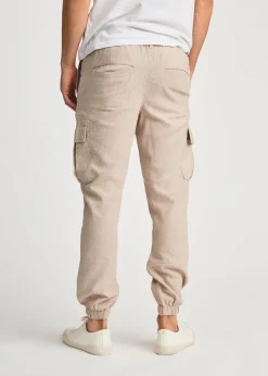 Tokyo Laundry Beige Linen Blend Cargo-Style Trousers