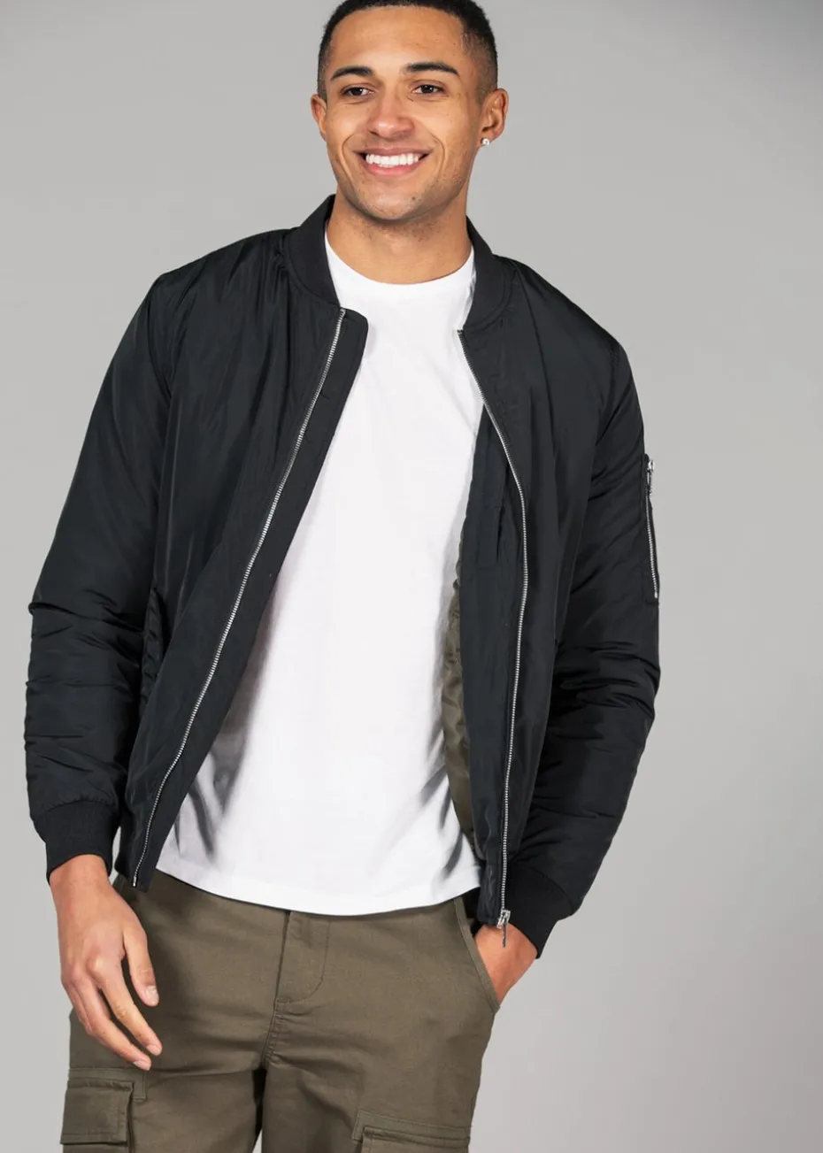 Tokyo Laundry Black Bomber Jacket with Zip Fastening