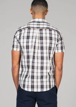 Tokyo Laundry Black Cotton Short Sleeve Button-Up Checked Shirt