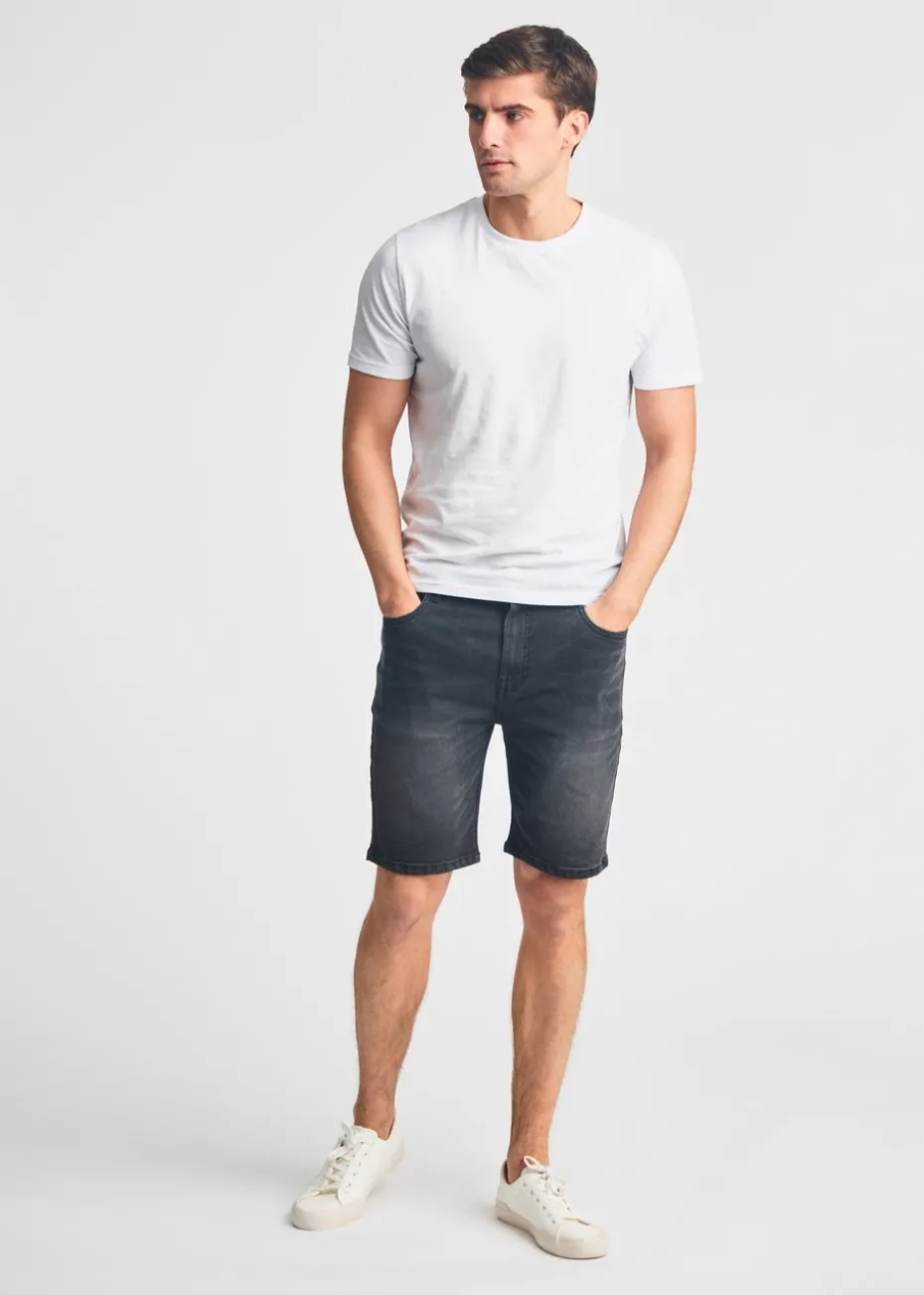 Tokyo Laundry Black Cotton Blend Regular-Fit Denim Shorts
