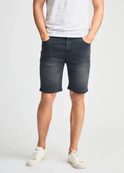 Tokyo Laundry Black Cotton Blend Regular-Fit Denim Shorts