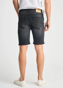 Tokyo Laundry Black Cotton Blend Regular-Fit Denim Shorts