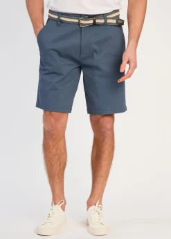 Tokyo Laundry Blue Cotton Chino Short With Belt