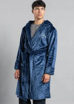 Tokyo Laundry Blue Plush Dressing Gown with Hood