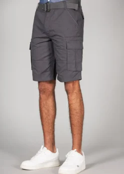 Tokyo Laundry Grey Cotton Ripstop Cargo Shorts
