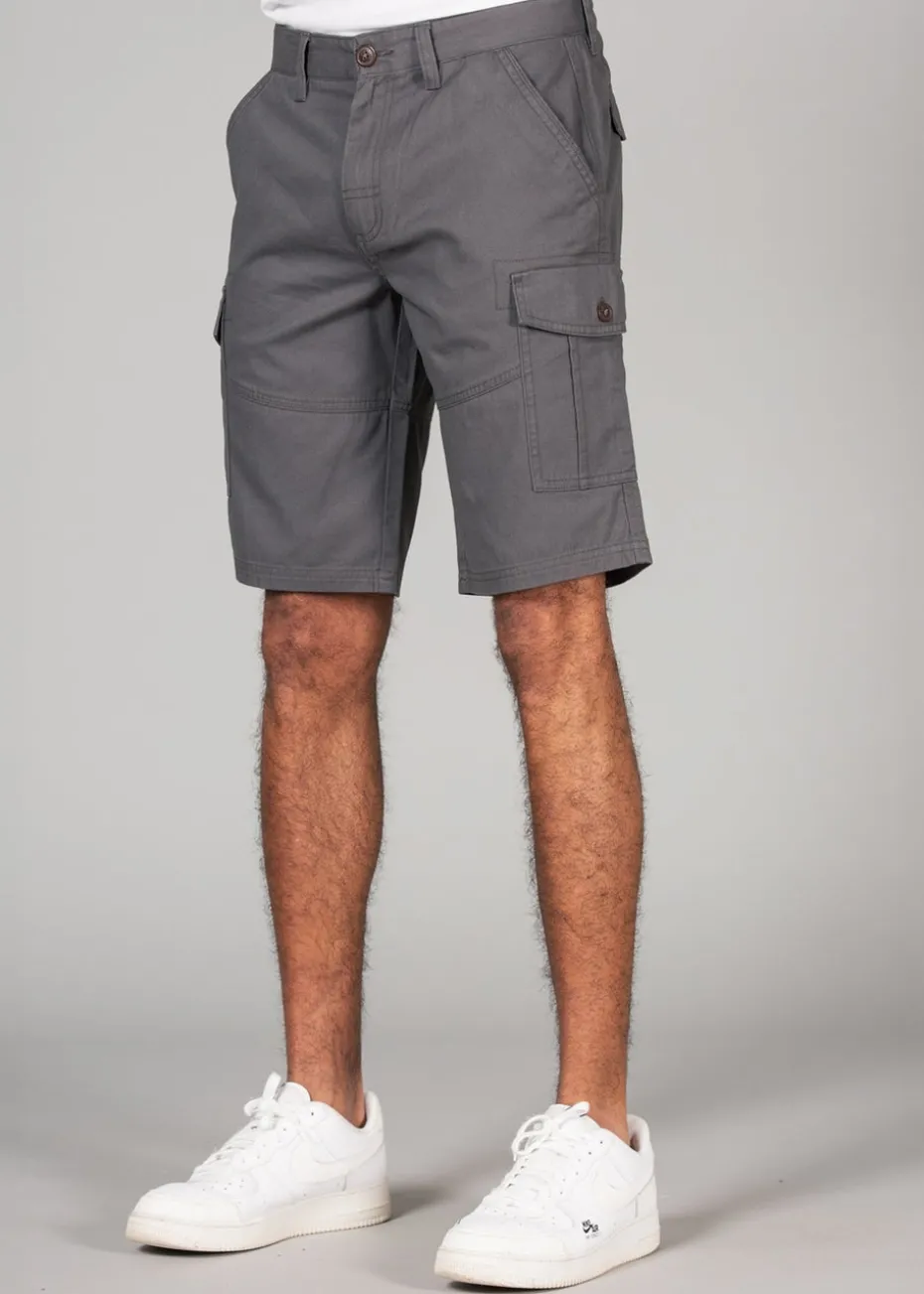 Tokyo Laundry Grey Cotton Cargo Shorts
