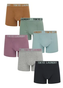 Tokyo Laundry Grey Cotton 6-Pack Boxers