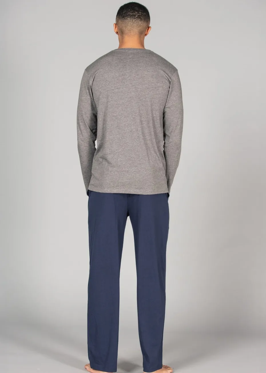 Tokyo Laundry Grey Cotton 2-Piece Top and Jersey Bottoms Pyjama Set