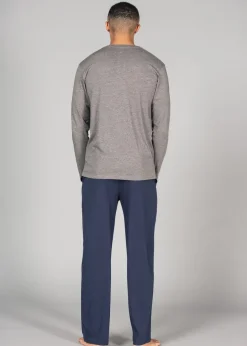 Tokyo Laundry Grey Cotton 2-Piece Top and Jersey Bottoms Pyjama Set