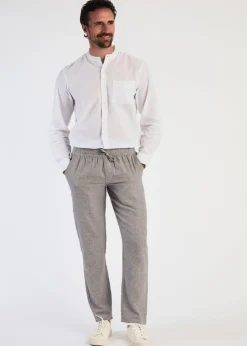 Tokyo Laundry Grey Linen Blend Straight Leg Trousers