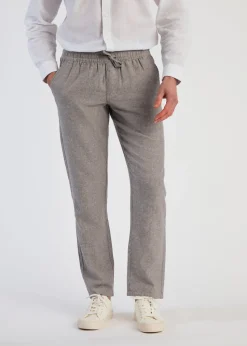 Tokyo Laundry Grey Linen Blend Straight Leg Trousers