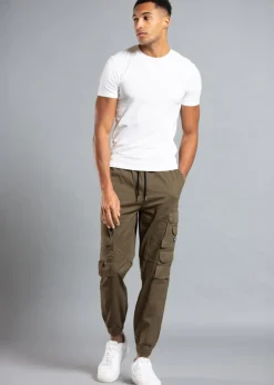 Tokyo Laundry Khaki Belted Cotton Cargo Trousers
