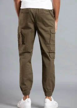 Tokyo Laundry Khaki Belted Cotton Cargo Trousers