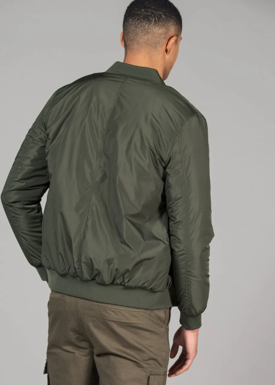 Tokyo Laundry Khaki Bomber Jacket with Zip Fastening