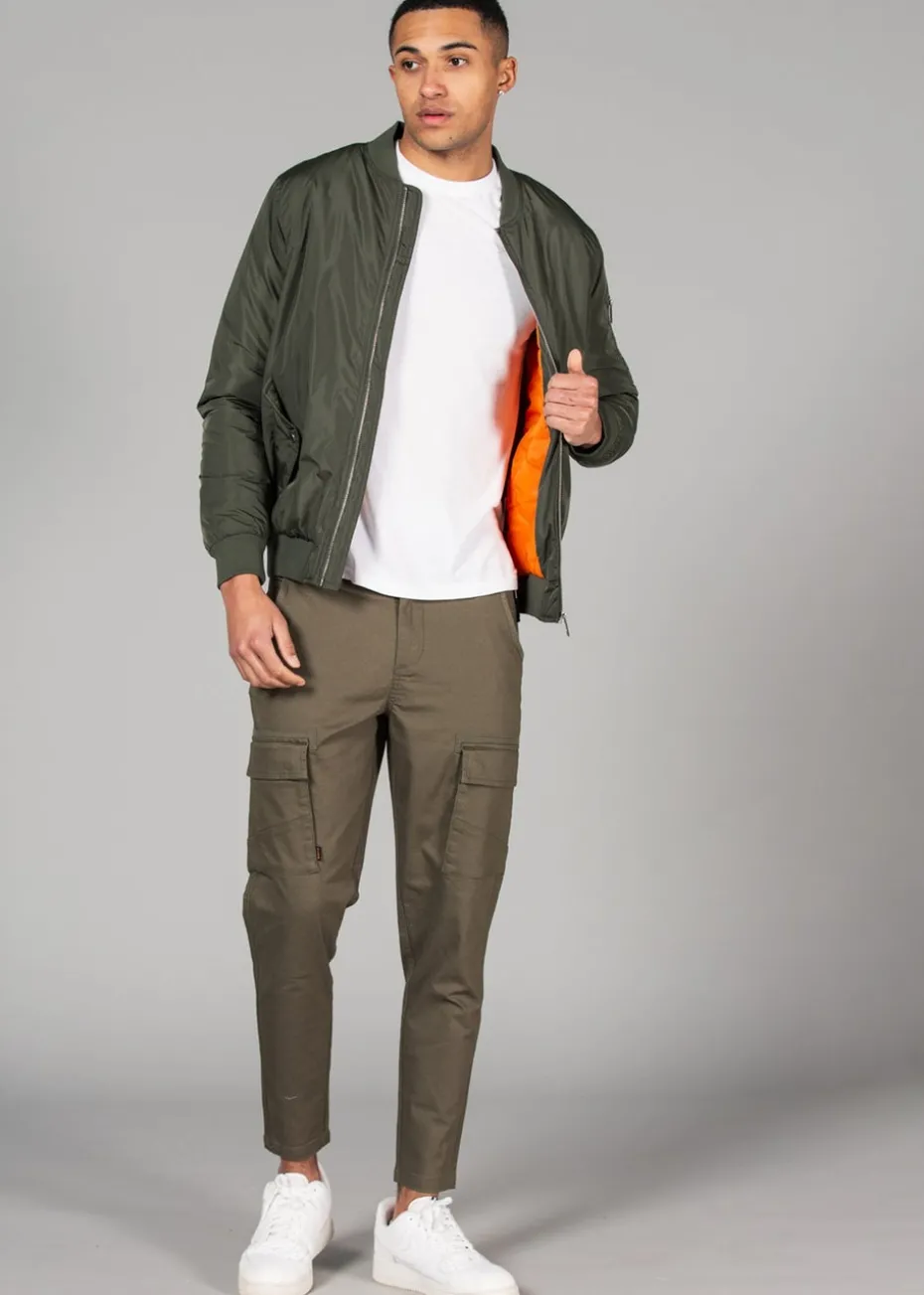 Tokyo Laundry Khaki Bomber Jacket with Zip Fastening