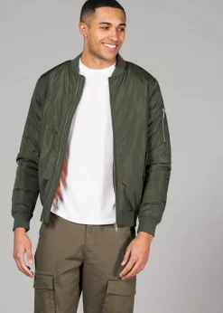 Tokyo Laundry Khaki Bomber Jacket with Zip Fastening
