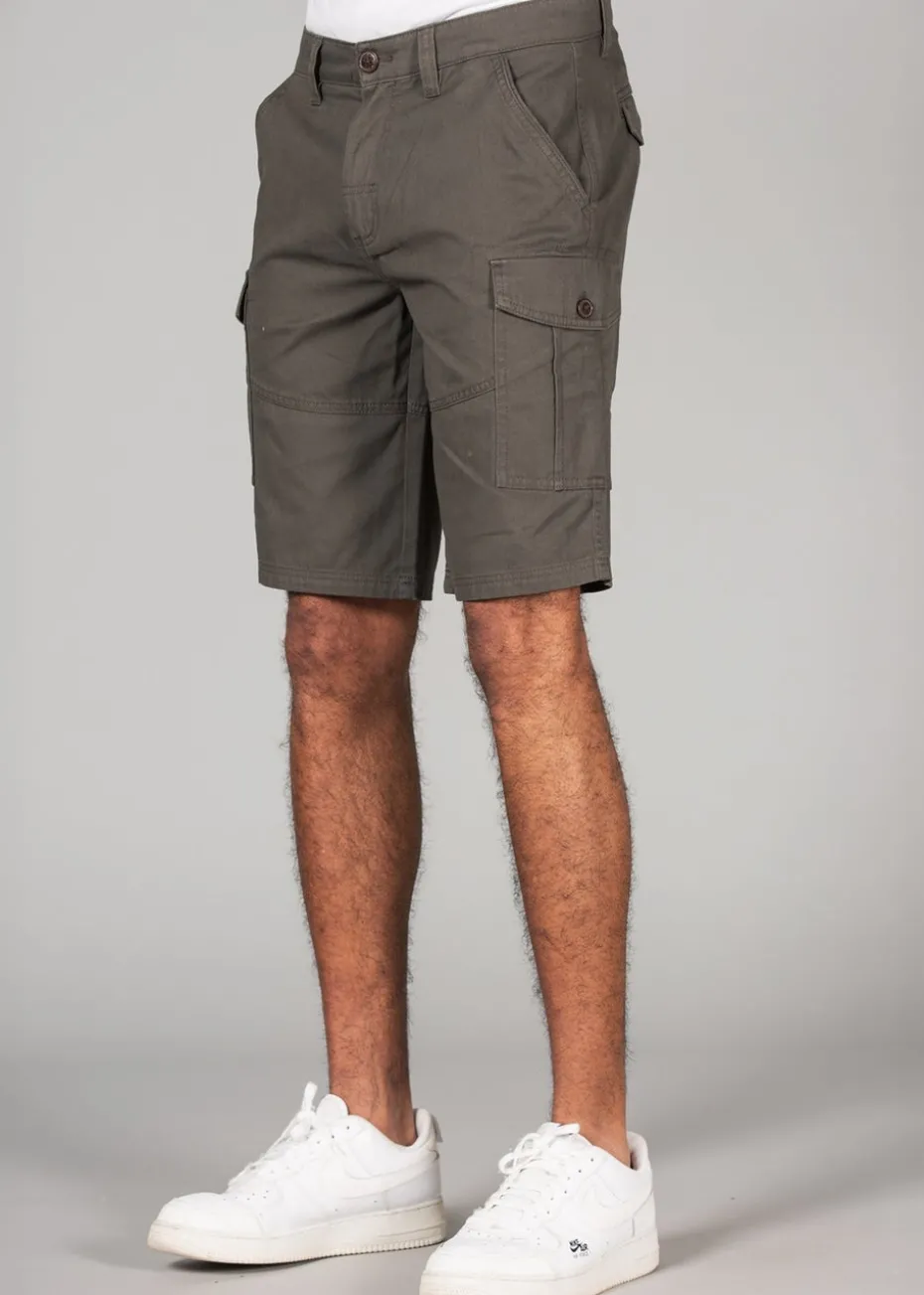 Tokyo Laundry Khaki Cotton Cargo Shorts