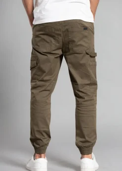 Tokyo Laundry Khaki Cotton Drawstring Cargo Trousers