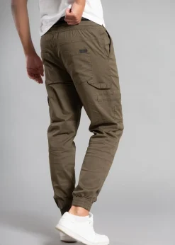 Tokyo Laundry Khaki Cotton Drawstring Cargo Trousers