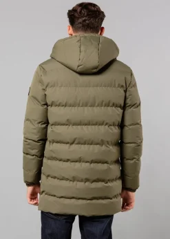 Tokyo Laundry Khaki Hooded Padded Parka Jacket with Toggles